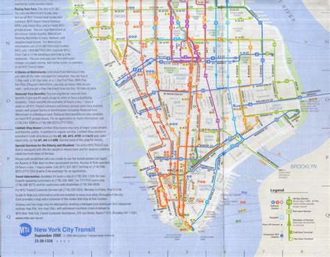 New York City Transit Manhattan Bus Map September