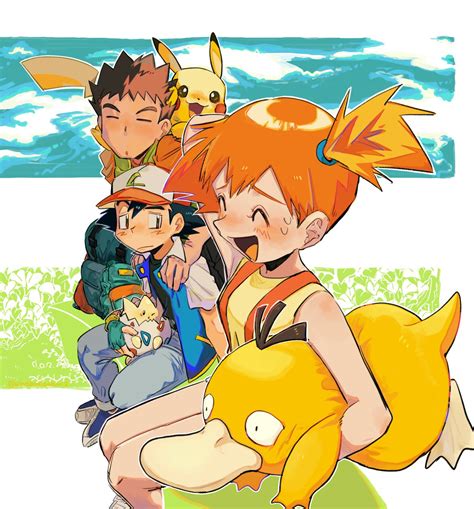 Pikachu Ash Ketchum Misty Psyduck Togepi And 1 More Pokemon And 2 More Drawn By