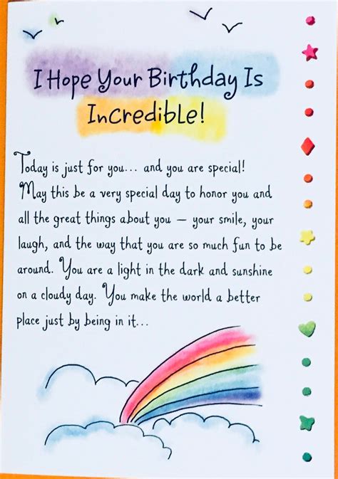 Hope Your Birthday Is Incredible Birthday Greeting Card Bday Card