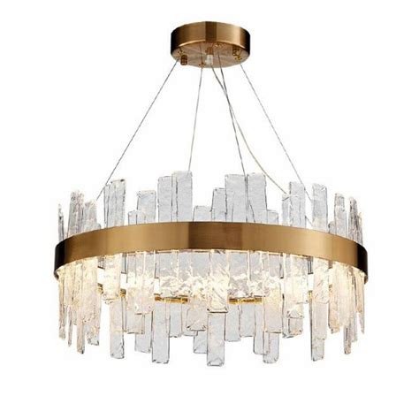 Modern Gold Crystal Chandelier Lighting Led Round Hanging Lamp For