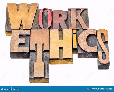 Work Ethics Isolated Word Abstract In Wood Type Stock Image Image