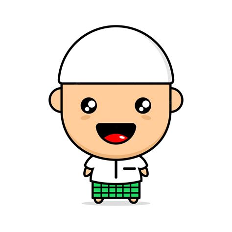 Premium Vector Muslim Boy Cartoon Character Vector Illustration