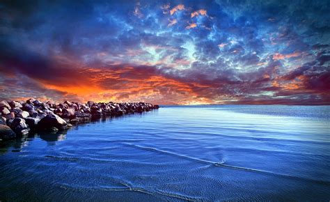 Sunlight Landscape Sunset Sea Shore Reflection Sky Beach