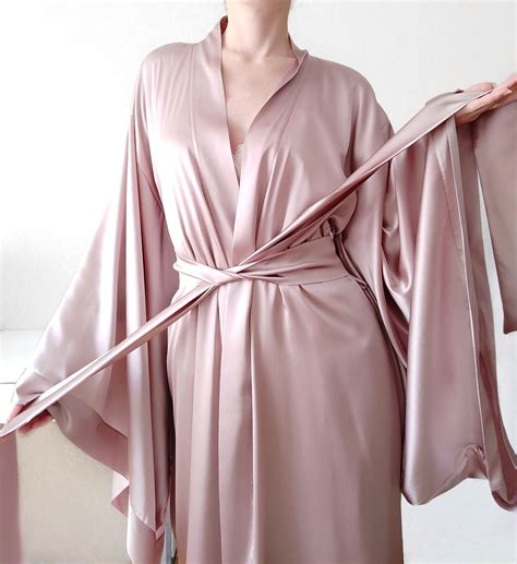 Silk Kimono Robe Wedding Robes Long Robe Silk Robe Pure