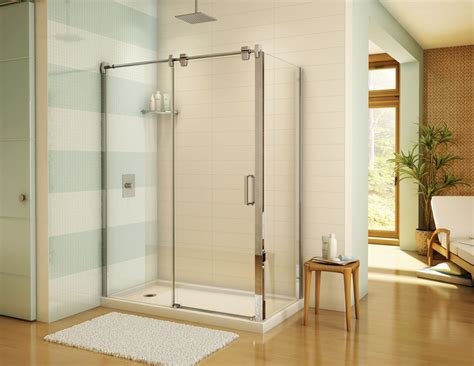fleurco s two sided shower door for modern bathroom glide collection shower doors sliding
