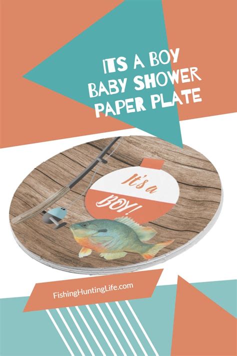 Fishing Its A Boy Baby Shower Paper Plate In 2021 Baby
