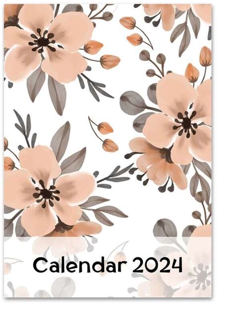 Flowers Wall Calendar 2024
