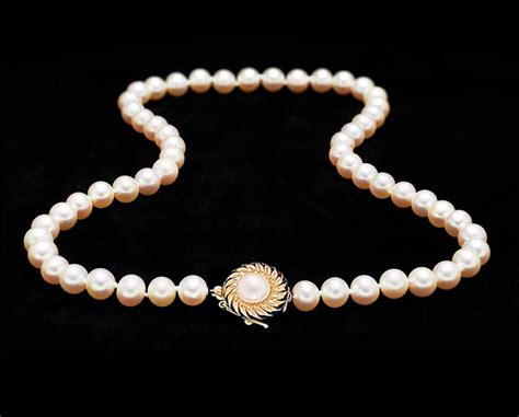 Mm Pearl Necklace With Royal Pearl Clasp Pearl Clasp