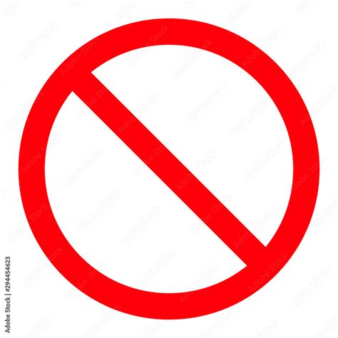 Blank Template Red Prohibition Stop Sign Red Circle Warning And No