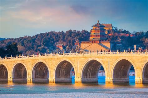Seventeen Arch Bridge At Summer Palace In Beijing China Stock Photo