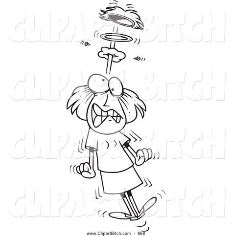 Clip Vector Cartoon Art Of A Angry Mad Woman Blowing A Gasket By Ron
