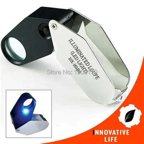 18mm Lens Magnification 10x Foldable Jeweler Loupe Precision Glass Lens