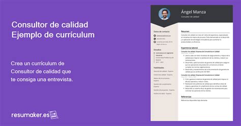 Ejemplos De Curriculum Vitae Consultor De Calidad Plantilla Y Consejos