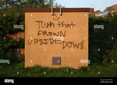 Turn That Frown Upside Down Amusing Graffiti On Poet Utility Hi Res