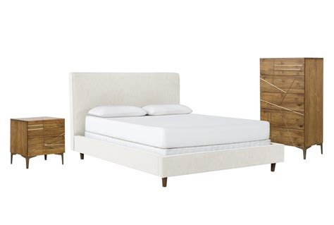 Dean Sand California King Upholstered Panel 3 Piece Bedroom Set With