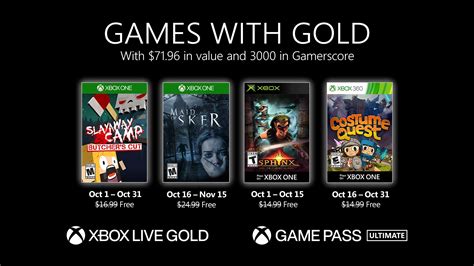 Xbox Games With Gold October 2020 Neogaf