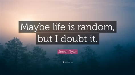 Steven Tyler Quote Maybe Life Is Random But I Doubt It