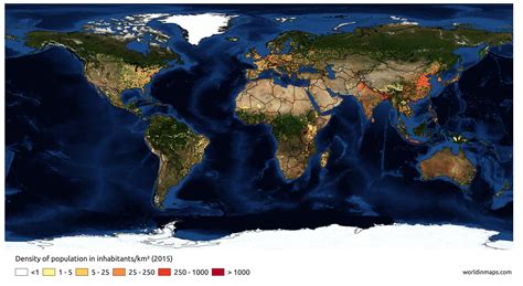 Density Of Population World In Maps