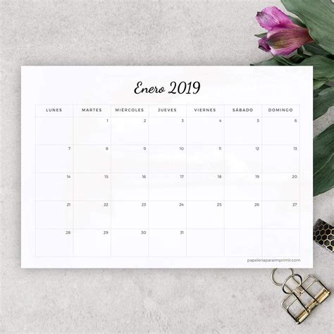 Enero 2019 Calendarios Mensuales Calendario Y Calendario Mensual