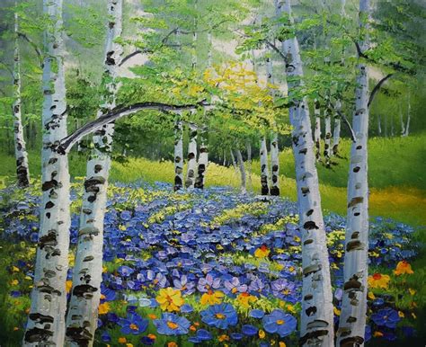 Hand Painted Oil Painting On Canvas Modern Abstract Tree Forest