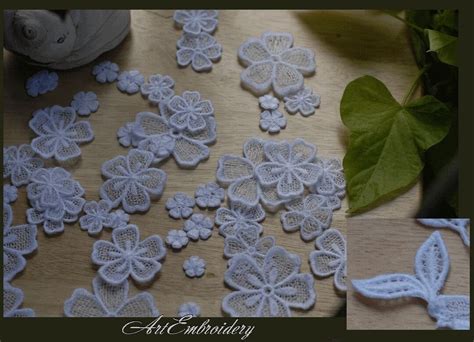 Fsl Free Standing Lace Flowers Machine Embroidery Designs Set For Hoop