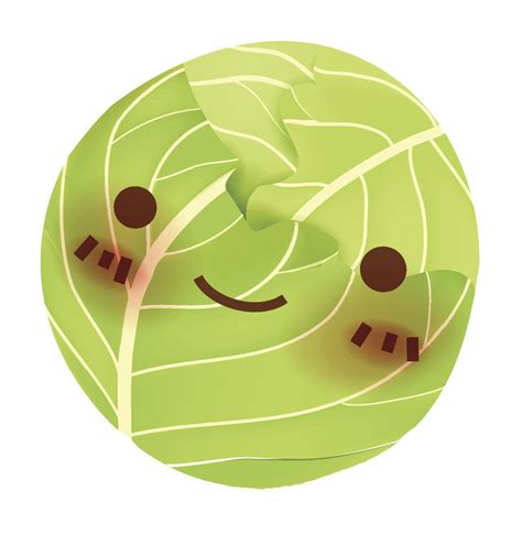 Adorable Happy Kitchen Vegetable Emoji Cabbage Vinyl Decal Sticker