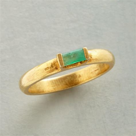 Clear View Emerald Ring Emerald Ring Silver Plated Jewelry Baguette