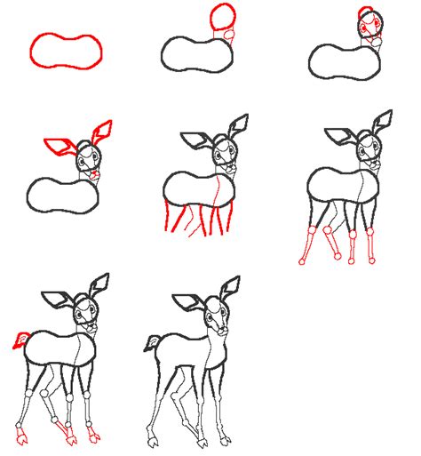 Learn To Draw A Deer Step By Step Drawing Lesson To Print Drawing