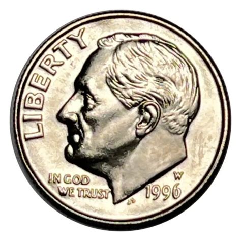 1996 W Us Roosevelt Brilliant Uncirculated Dime West Point Mint Commemorating 50th
