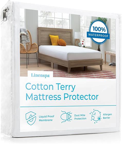 Amazon Com Linenspa Cotton Terry Waterproof Mattress Protector Top Protection Twin Mattress