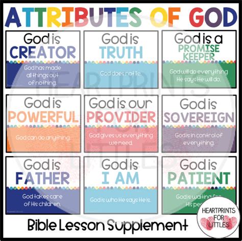 Attributes Of God Posters Names Of God Classroom Etsy