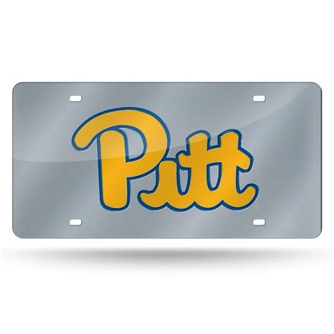 Pittsburgh Pitt Panthers Mirrored Laser Cut License Plate Laser Tag