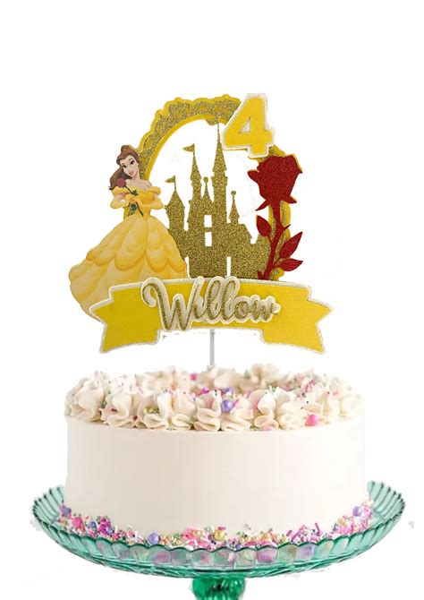 Princess Belle Card Cake Topper Itty Bitty Cake Toppers