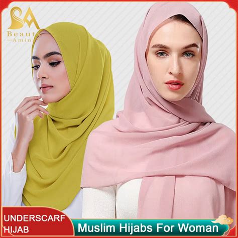 underscarf hijab cap fashion modal jersey hijab scarf long muslim shawl plain soft turban tie