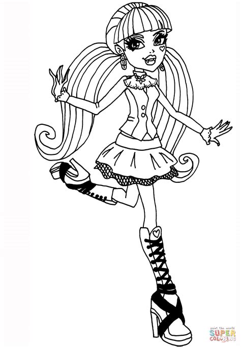 Monster High Draculaura Coloring Page Free Printable Coloring Pages