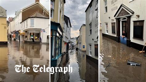 Flash Flooding Hits Salcombe In Devon Following Thunderstorms Youtube