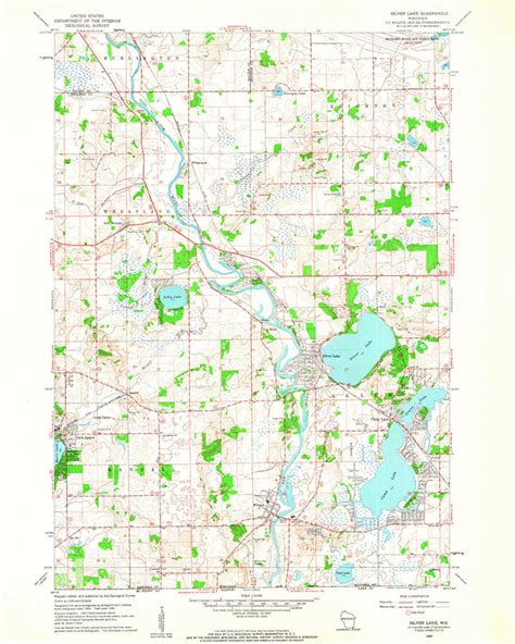 1960 Topo Map Of Silver Lake Wisconsin Quadrangle Etsy