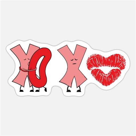 Funny X Hugging O Valentines Autocollant Spreadshirt Autocollant