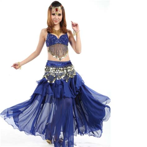 Egyptian Belly Dance Costume Set Woman Bra Belt Skirt Professional Scarf India Bellydance