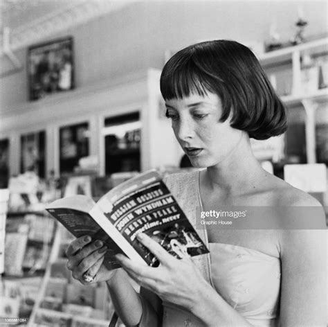 American Actress Carolyn Jones Reading The Book Sometime Never A