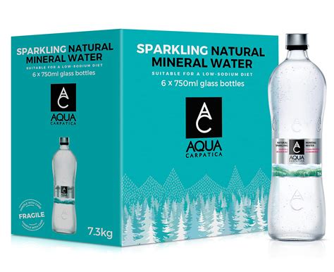 Aqua Carpatica Natural Sparkling Mineral Water Nitrates Free Glass 6 X