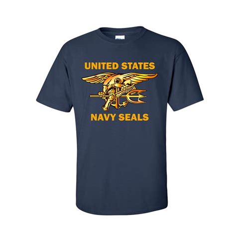 United States Navy Seals Gold Emblem Veteran Patriotic T Shirt Etsy
