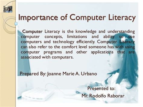 Although computers are bringing the evolution of technology and changing the way lives are lived, it cannot be denied that there are areas where the impacts of the computer system are not fully recognized yet. Importance of computer literacy