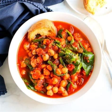 Spanish Chickpea Stew With Spinach Veggies Save The Day
