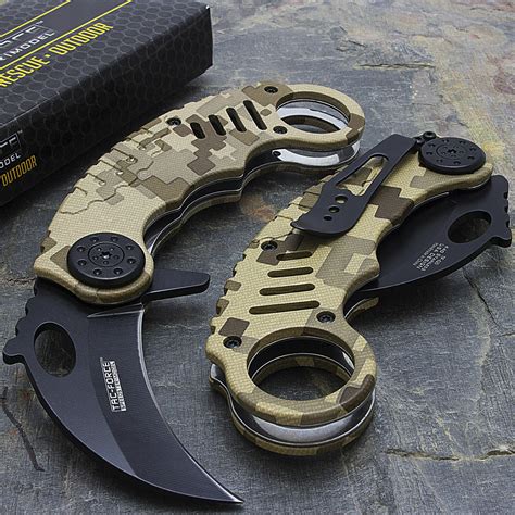 7 Tac Force Speedster Model Camo Karambit Pocket Knife