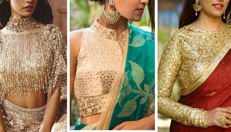 Most Trending Golden Blouse Designs To Match With Any Saree