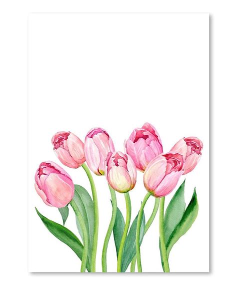 Pink Watercolor Tulips Wall Art Watercolor Tulips Tulip Wall Art