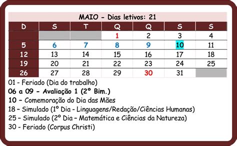 Calendário De Mês De Maio