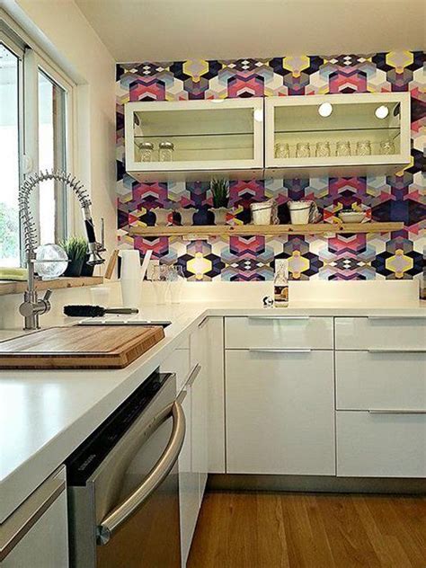 3 Ways To Make Geometric Wallpaper Work In Your Kitchen Geometric