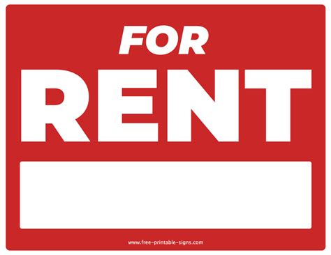 Printable For Rent Sign Free Printable Signs